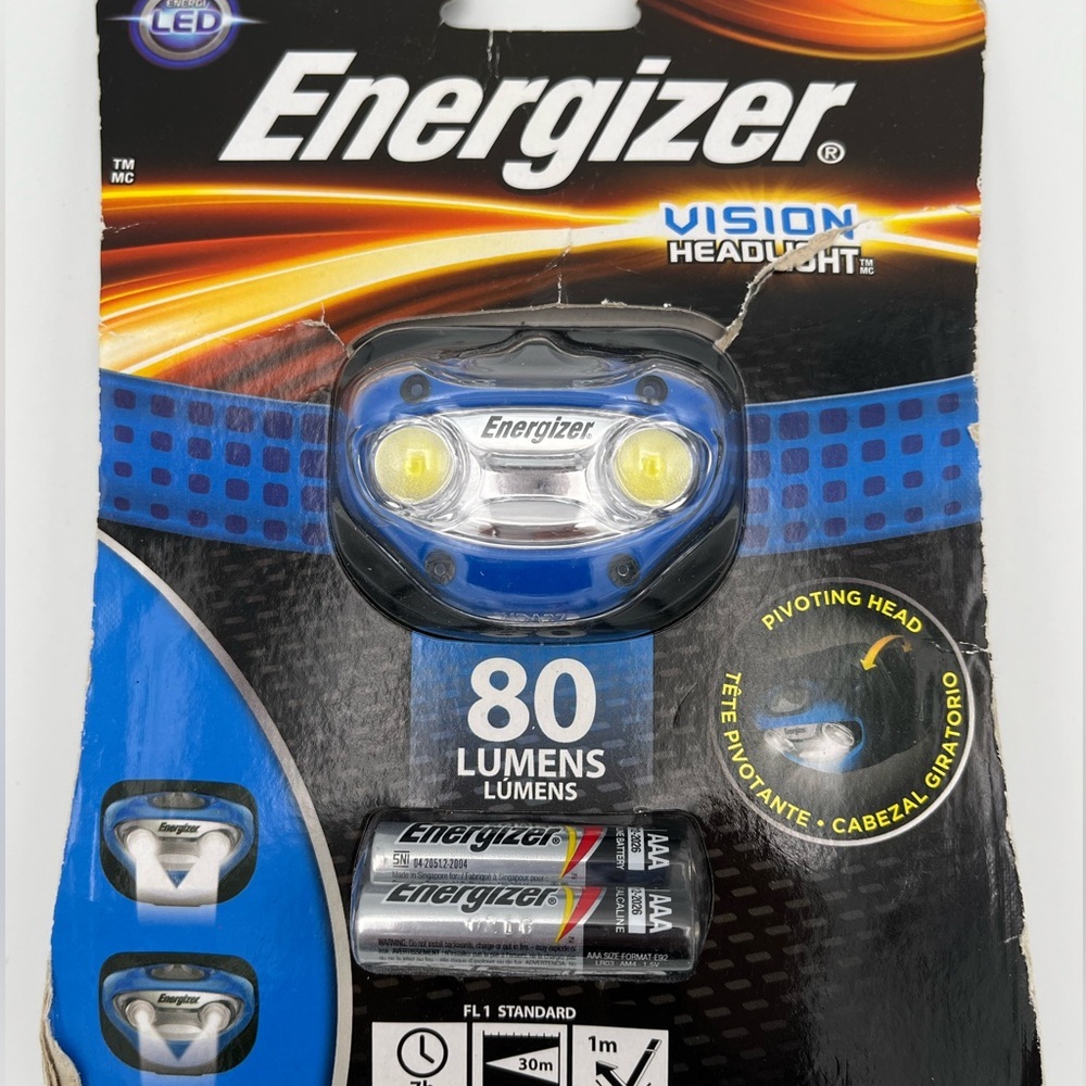 New Energizer Vision LED Headlamp – 80 Lumens, Pivoting Head, Batteries Included